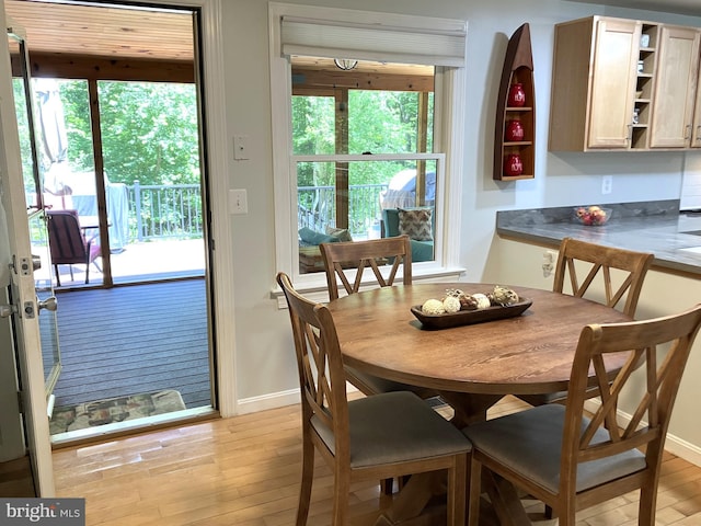 347 Lakewood Cir, Mineral, VA 23117 - dining space featuring light wood-type flooring, plenty of natural light, and baseboards