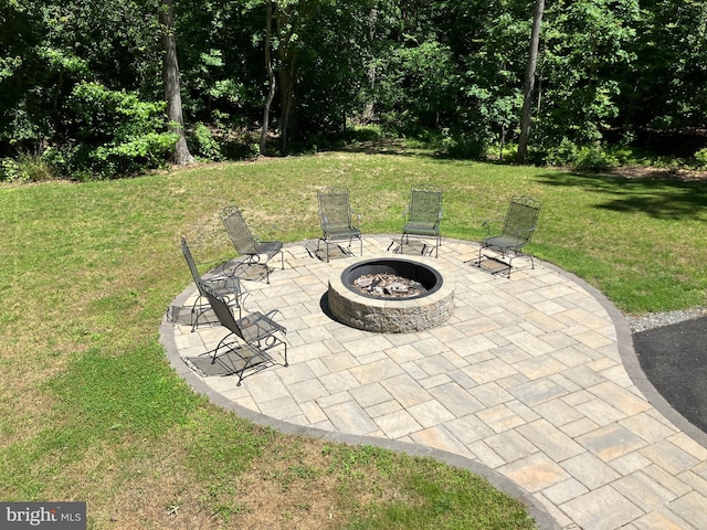 347 Lakewood Cir, Mineral, VA 23117 - view of patio with a fire pit