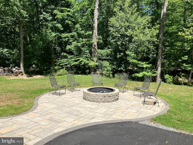 347 Lakewood Cir, Mineral, VA 23117 - view of patio with a fire pit