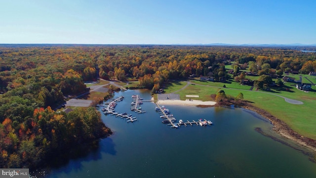 347 Lakewood Cir, Mineral, VA 23117 - drone / aerial view of a heavily wooded area and a nearby body of water