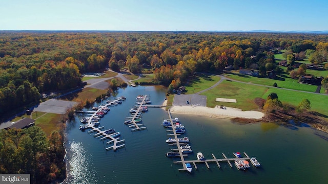 347 Lakewood Cir, Mineral, VA 23117 - view of property location with a forest, numerous boat docks, and a large body of water