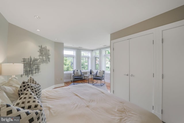 1752 17th St NW, Washington, DC 20009 - bedroom featuring baseboards, recessed lighting, and wood finished floors