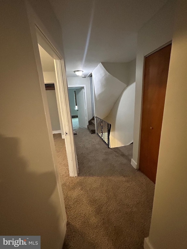 2229 Memphis St, Philadelphia, PA 19125 - hallway featuring carpet and an upstairs landing