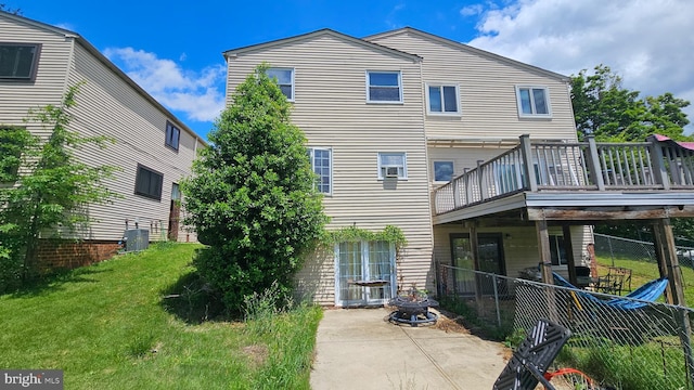 1532 Marcy Pl Unit B, Philadelphia, PA 19115 - rear view of property featuring a deck, a patio area, and central air condition unit