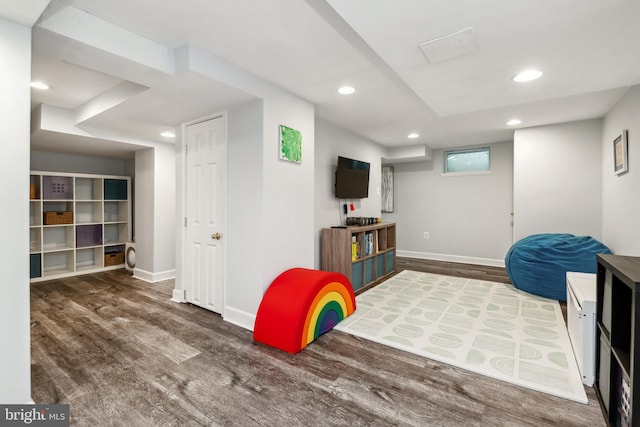 511 Wilton Rd, Towson, MD 21286 - game room featuring wood finished floors, baseboards, and recessed lighting
