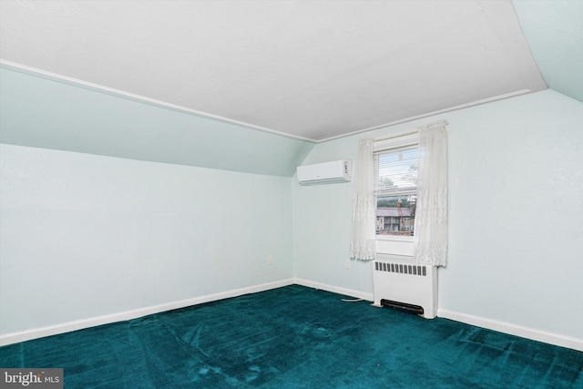 1010 Hampton Dr, Eastampton, NJ 08060 - additional living space with radiator heating unit, lofted ceiling, a wall mounted AC, baseboards, and carpet