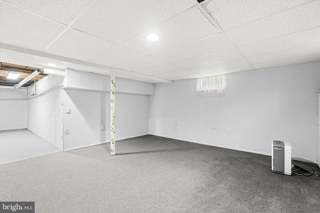 1010 Hampton Dr, Eastampton, NJ 08060 - basement with a paneled ceiling and carpet