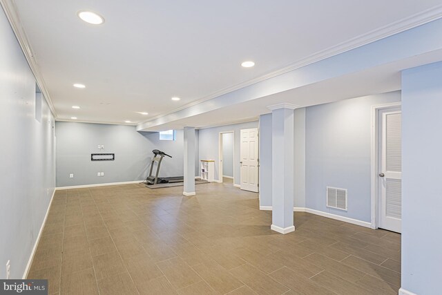 46825 Northbrook Way, Sterling, VA 20164 - finished basement featuring recessed lighting, baseboards, and ornamental molding