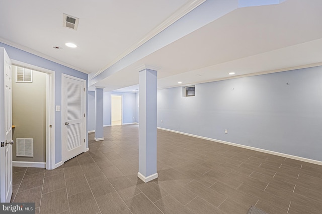 46825 Northbrook Way, Sterling, VA 20164 - finished below grade area with baseboards, recessed lighting, and crown molding