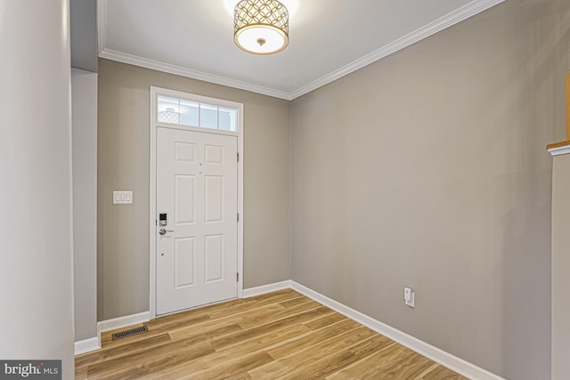 46825 Northbrook Way, Sterling, VA 20164 - entrance foyer with baseboards, light wood-type flooring, and ornamental molding