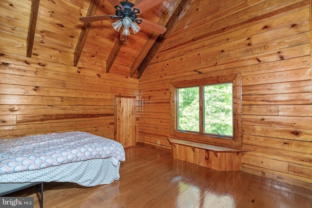 26 Wallamsey Ln, Chesapeake City, MD 21915 - bedroom with wood ceiling, wood walls, and hardwood / wood-style flooring