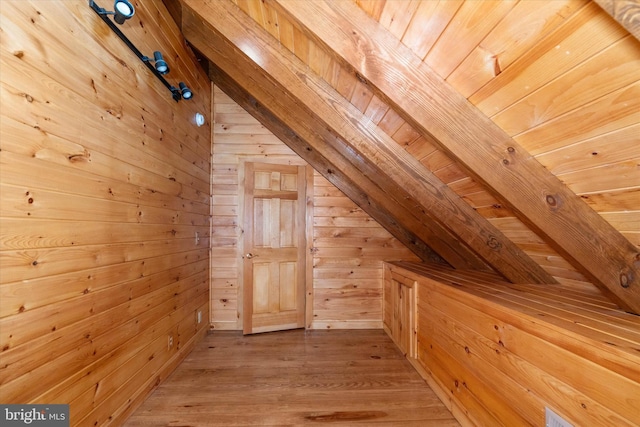 26 Wallamsey Ln, Chesapeake City, MD 21915 - additional living space featuring wooden ceiling, wooden walls, and hardwood / wood-style flooring