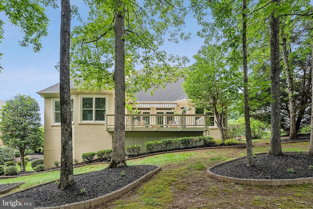 8109 Crooked Oaks Ct, Gainesville, VA 20155 - back of house featuring a wooden deck and stucco siding