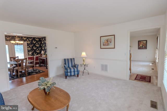 27836 Clearwater Ct, Salisbury, MD 21801 - sitting room with a chandelier and carpet