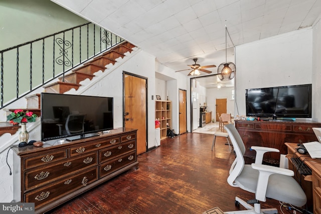 2024 Mifflin St, Philadelphia, PA 19145 - office featuring wood finished floors and ceiling fan