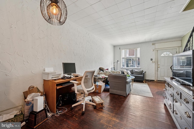2024 Mifflin St, Philadelphia, PA 19145 - office featuring dark wood-style flooring and a textured wall