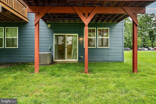 340 Dawson Pl, Downingtown, PA 19335 - doorway to property with central air condition unit and a lawn
