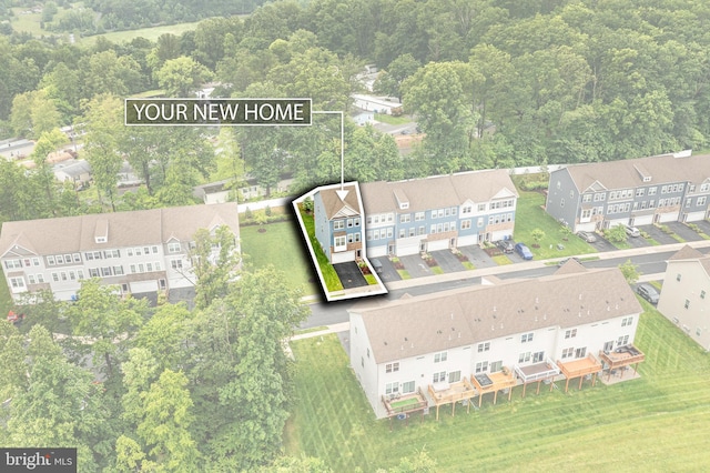 340 Dawson Pl, Downingtown, PA 19335 - aerial view of residential area featuring property parcel outlined