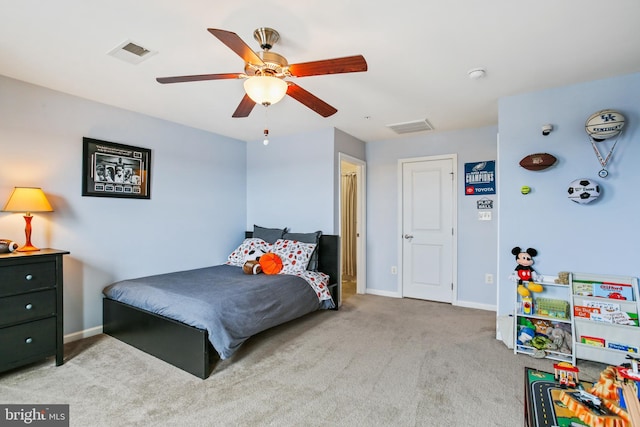 4631 Hudson St, Baltimore, MD 21224 - bedroom with carpet flooring, baseboards, and a ceiling fan