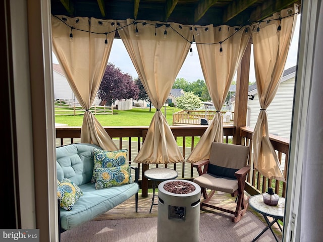 21 Georgie Ln, Richland, PA 17087 - view of patio / terrace featuring a deck and an outdoor living space with a fire pit