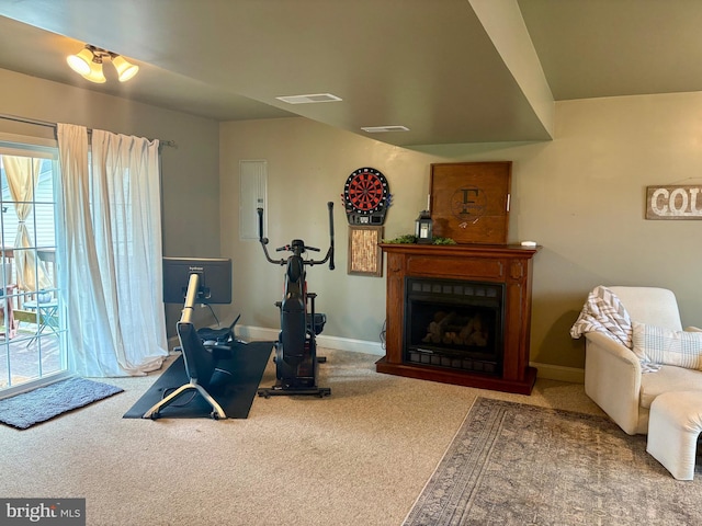 21 Georgie Ln, Richland, PA 17087 - carpeted living area with a fireplace and baseboards