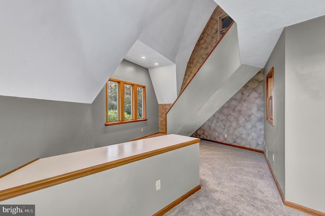 865 Windsor Perrineville Rd, East Windsor, NJ 08520 - additional living space with baseboards, carpet flooring, lofted ceiling, and recessed lighting