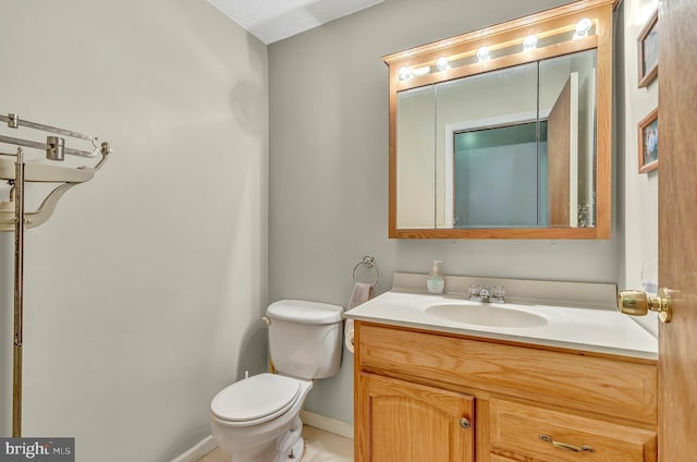 865 Windsor Perrineville Rd, East Windsor, NJ 08520 - half bathroom featuring toilet, vanity, and baseboards