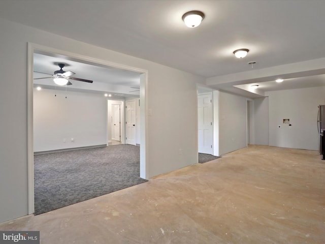 123 Windy Meadows Ct, Front Royal, VA 22630 - empty room with concrete floors and ceiling fan