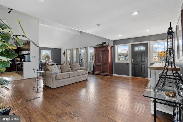 2300 Andover Rd, Cinnaminson, NJ 08077 - living room featuring wood finished floors, recessed lighting, and baseboards