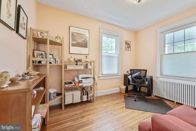 103 E Monroe Ave, Alexandria, VA 22301 - office area with radiator heating unit and hardwood / wood-style floors