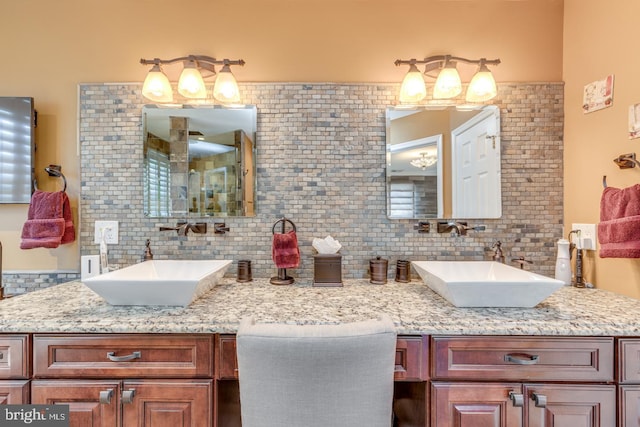 8 Adams Ln, Hainesport, NJ 08036 - bathroom with double vanity and tasteful backsplash