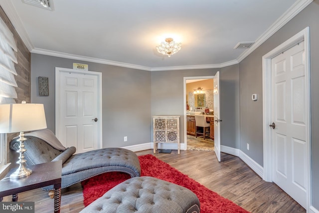 8 Adams Ln, Hainesport, NJ 08036 - sitting room with crown molding, wood finished floors, and baseboards
