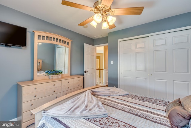 8 Adams Ln, Hainesport, NJ 08036 - bedroom featuring ceiling fan and a closet