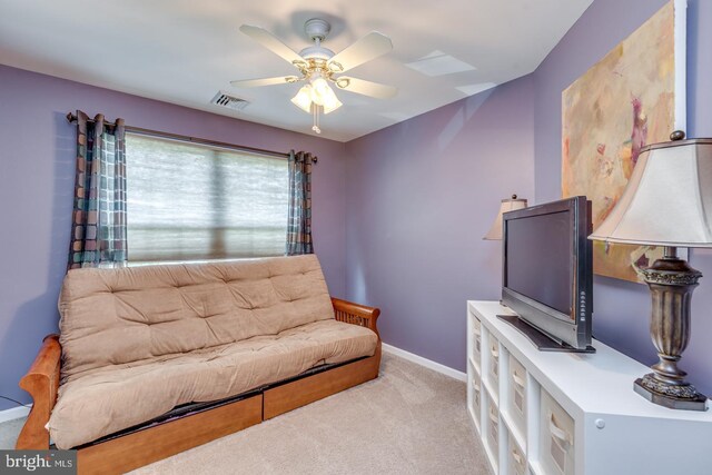 8 Adams Ln, Hainesport, NJ 08036 - sitting room with carpet flooring, ceiling fan, and baseboards