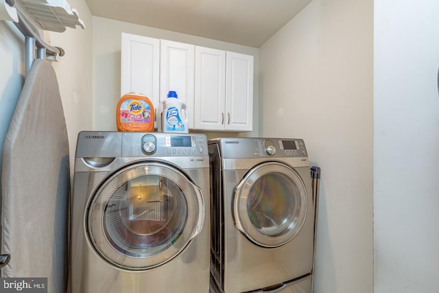 8 Adams Ln, Hainesport, NJ 08036 - laundry area with washer and dryer and cabinet space