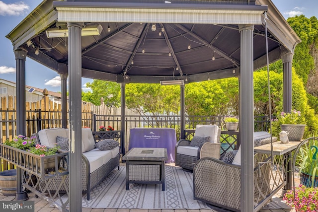 8 Adams Ln, Hainesport, NJ 08036 - deck with outdoor lounge area and a gazebo