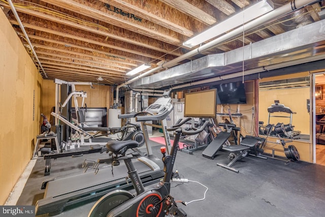 8 Adams Ln, Hainesport, NJ 08036 - exercise area with water heater