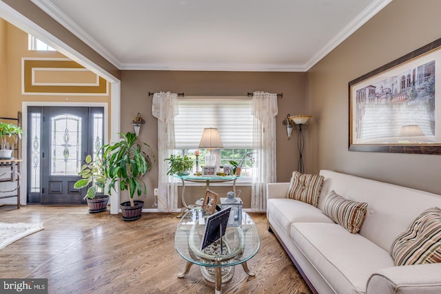 8 Adams Ln, Hainesport, NJ 08036 - living area with crown molding and wood finished floors