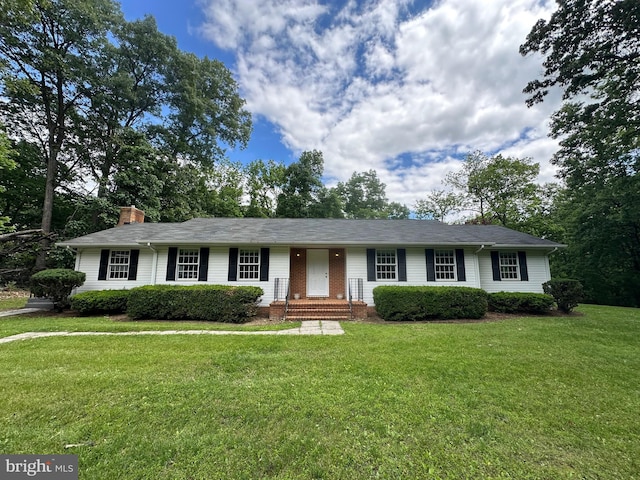 519 Orchard Dale Dr, Clear Brook, VA 22624 - ranch-style home featuring a front lawn and a chimney
