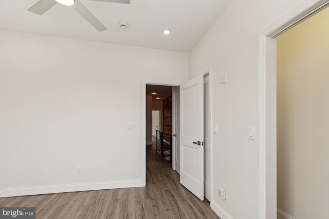 5724 Pine St, Philadelphia, PA 19143 - empty room featuring wood finished floors, a smoke detector, ceiling fan, recessed lighting, and baseboards