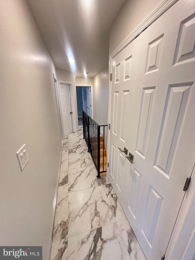 205 W Wishart St, Philadelphia, PA 19133 - hall with light marble finish floors and an upstairs landing