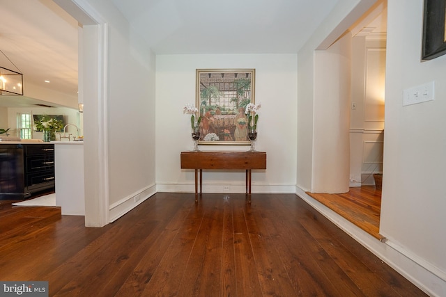 2 Earles Ln, Newtown Square, PA 19073 - hall featuring dark wood finished floors and baseboards