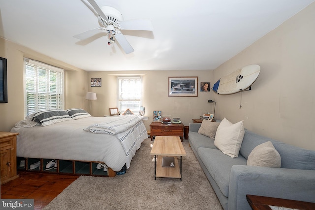 2 Earles Ln, Newtown Square, PA 19073 - bedroom with a ceiling fan and wood finished floors