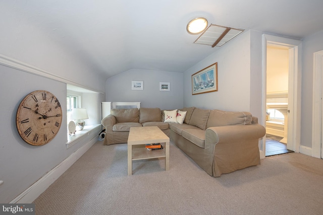 2 Earles Ln, Newtown Square, PA 19073 - carpeted living room with lofted ceiling