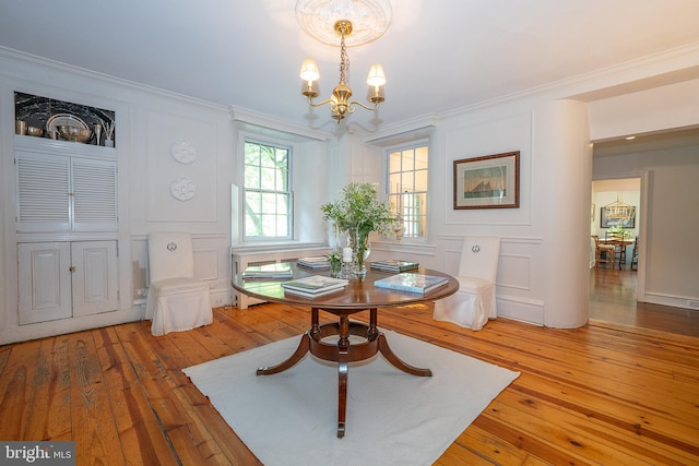 2 Earles Ln, Newtown Square, PA 19073 - dining area featuring a chandelier, hardwood / wood-style floors, and crown molding