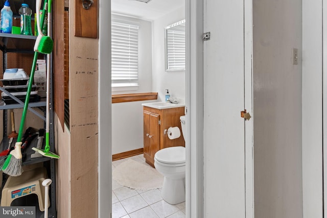 454 N Manor Dr, Media, PA 19063 - half bath featuring tile patterned floors, vanity, and toilet