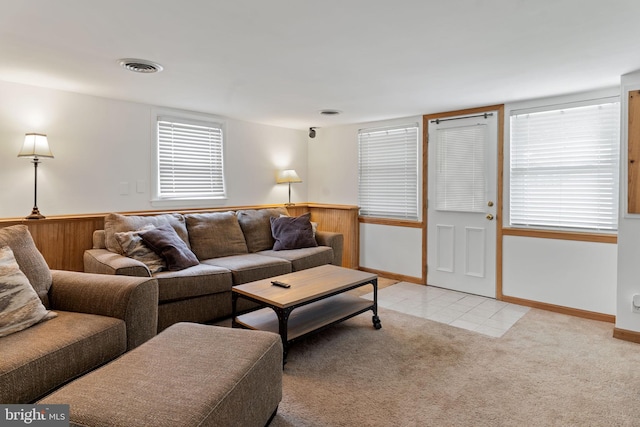 454 N Manor Dr, Media, PA 19063 - living room with plenty of natural light, light tile patterned floors, and light carpet