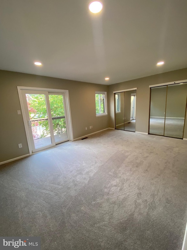 605 Bismark Way, King Of Prussia, PA 19406 - unfurnished bedroom featuring baseboards, two closets, recessed lighting, and carpet flooring