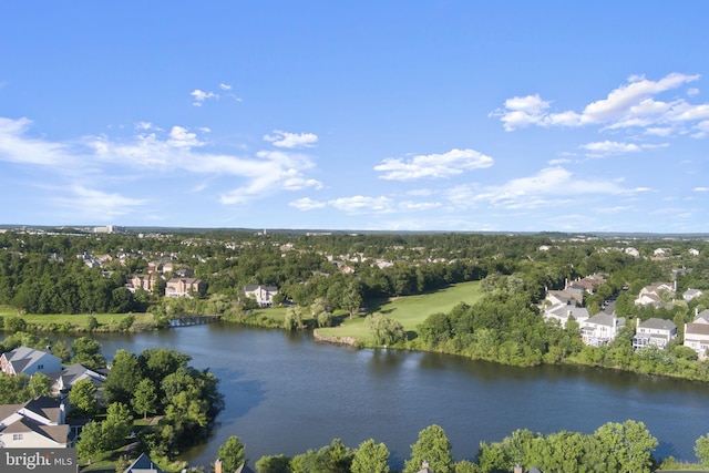 43433 Blair Park Sq, Ashburn, VA 20147 - aerial perspective of suburban area with a large body of water and a tree filled landscape