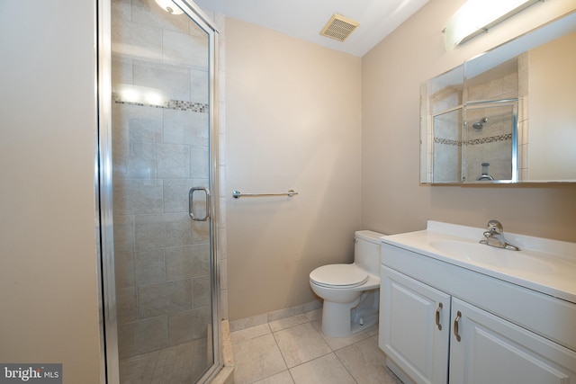 102 W Montgomery Ave Unit A, Ardmore, PA 19003 - full bathroom featuring toilet, vanity, a stall shower, and tile patterned flooring